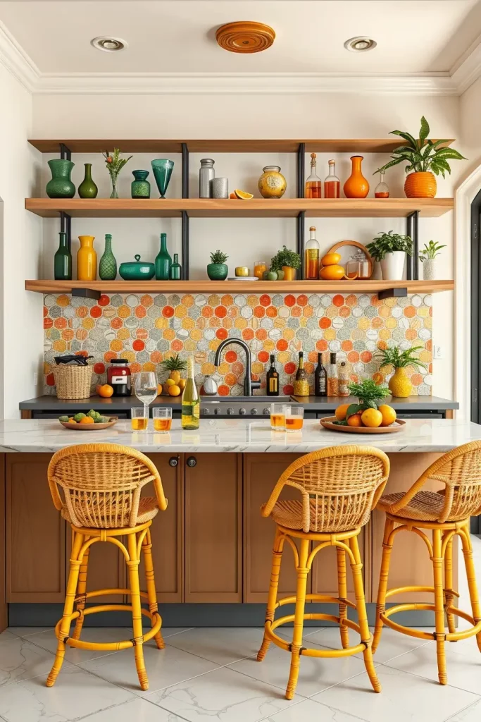 Citrus-themed kitchen bar