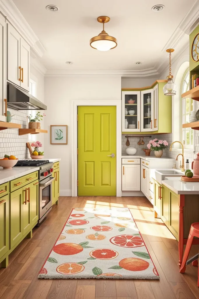 Lime green pantry door