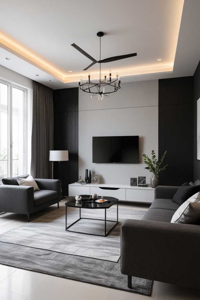 Black and grey living room