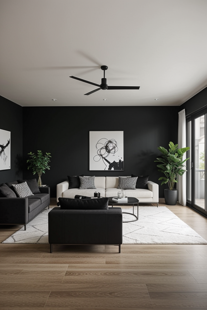 Black accent wall