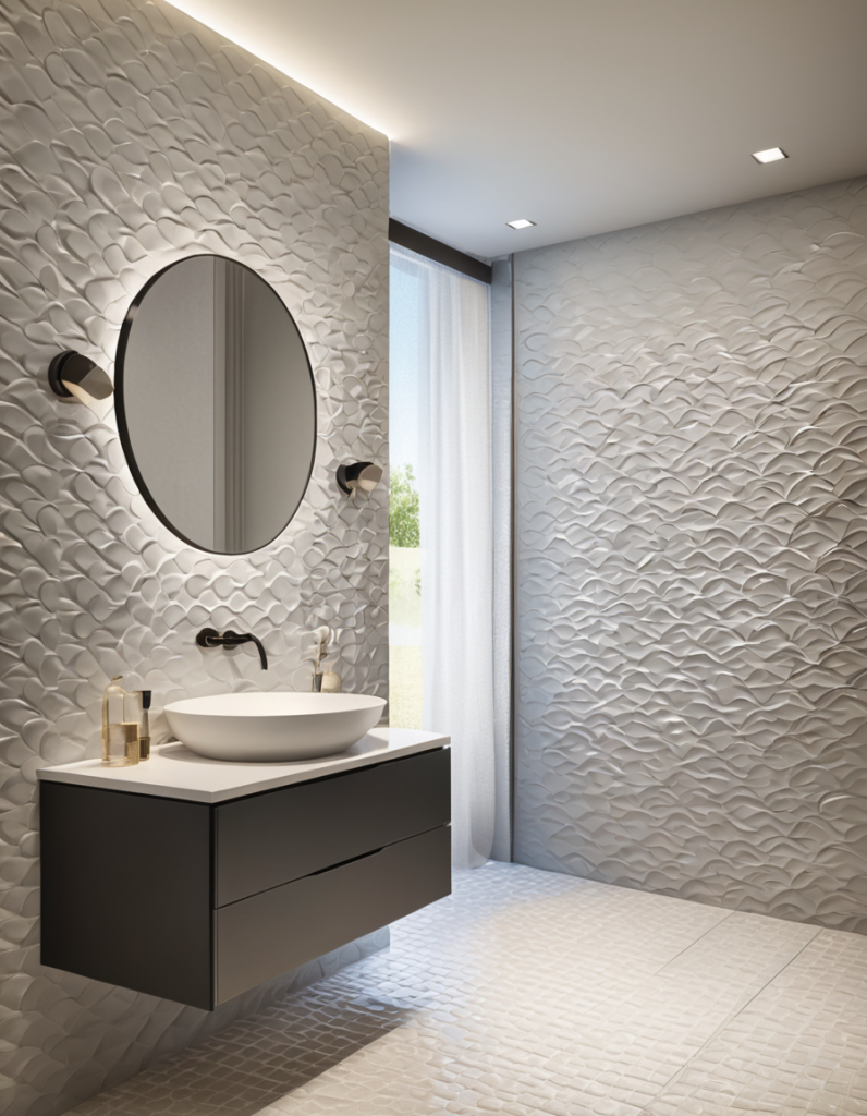 Textured Bathroom Tiles