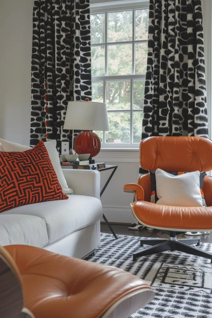 Geometric Black Curtains