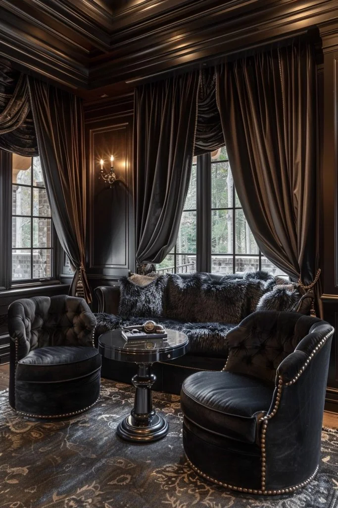 Black Satin Curtains