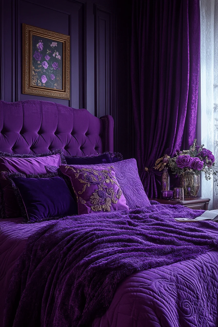 Satin Violet Bedroom