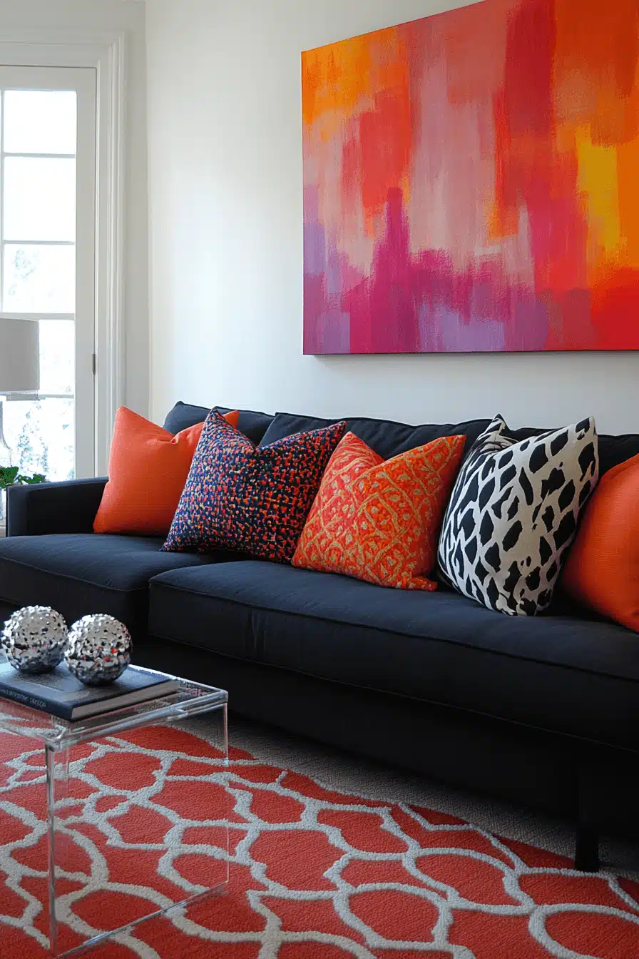 dark gray couch living room