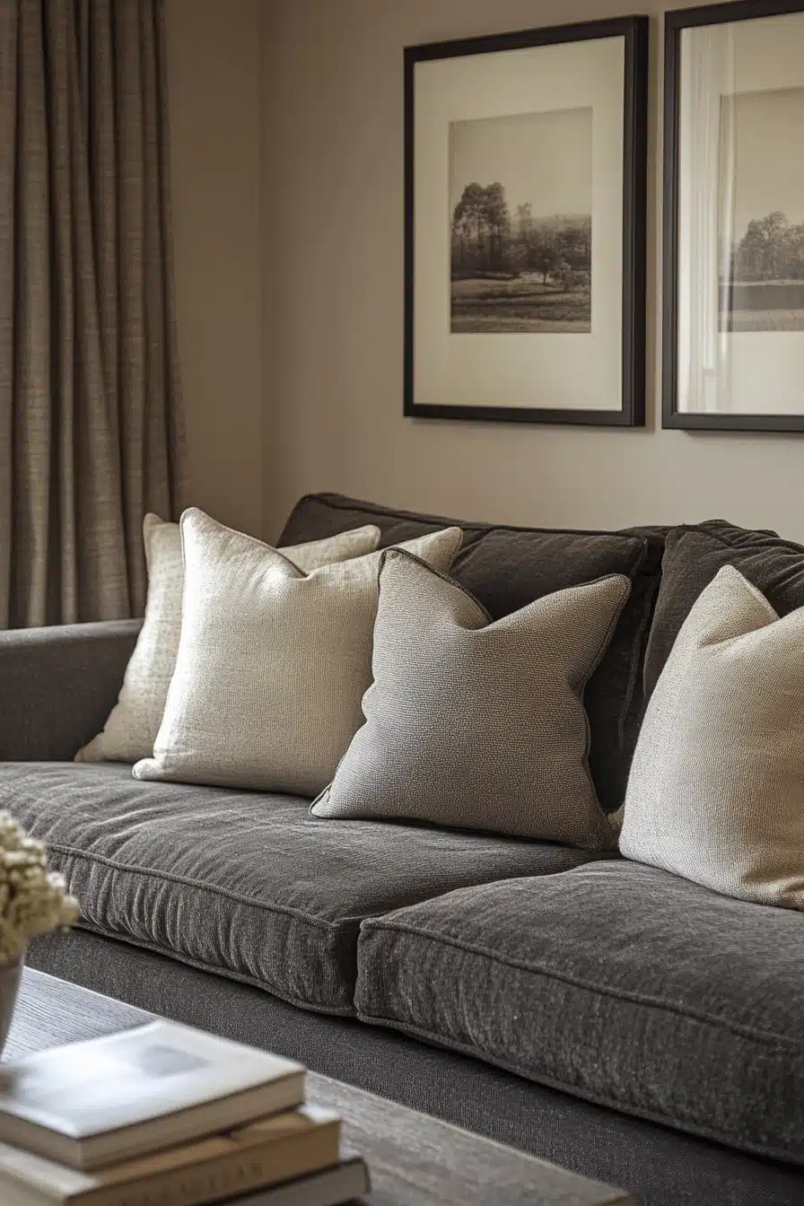 dark gray couch living room