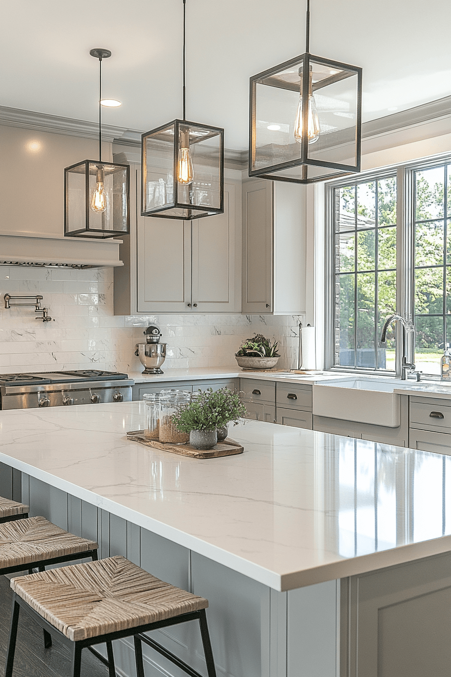 minimalist white kitchen countertops