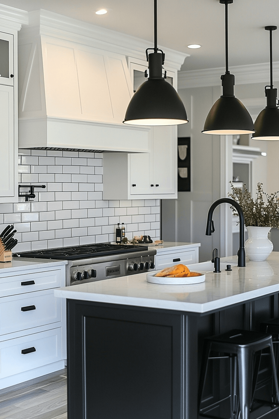 black and white kitchen countertops