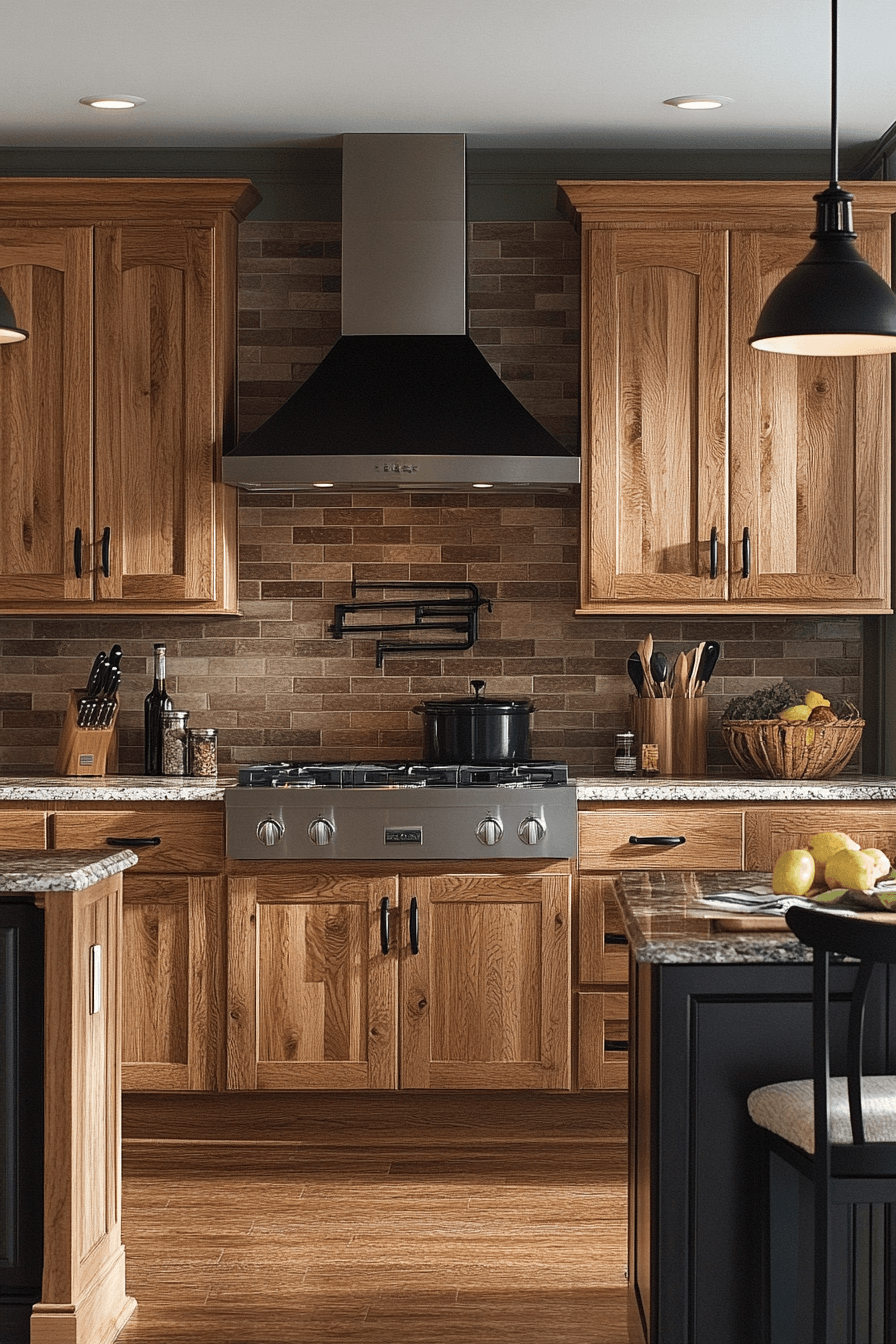 modern red oak kitchen cabinets