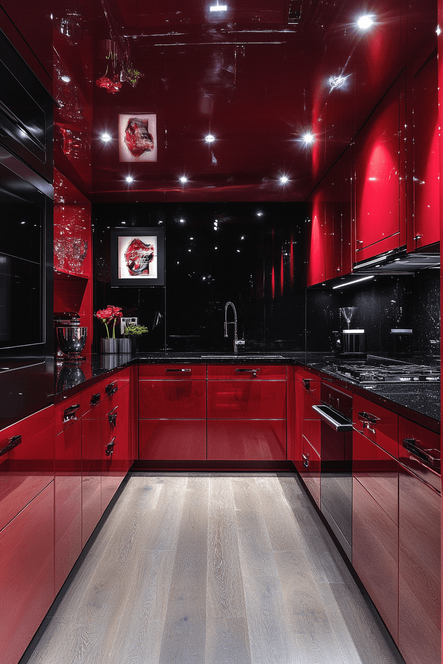 blazing red oak kitchen cabinets