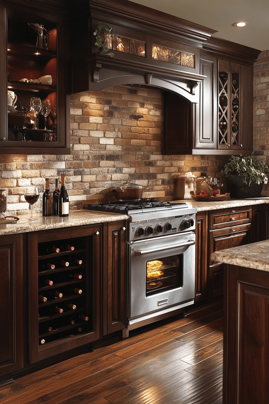 wine stained red oak kitchen cabinets