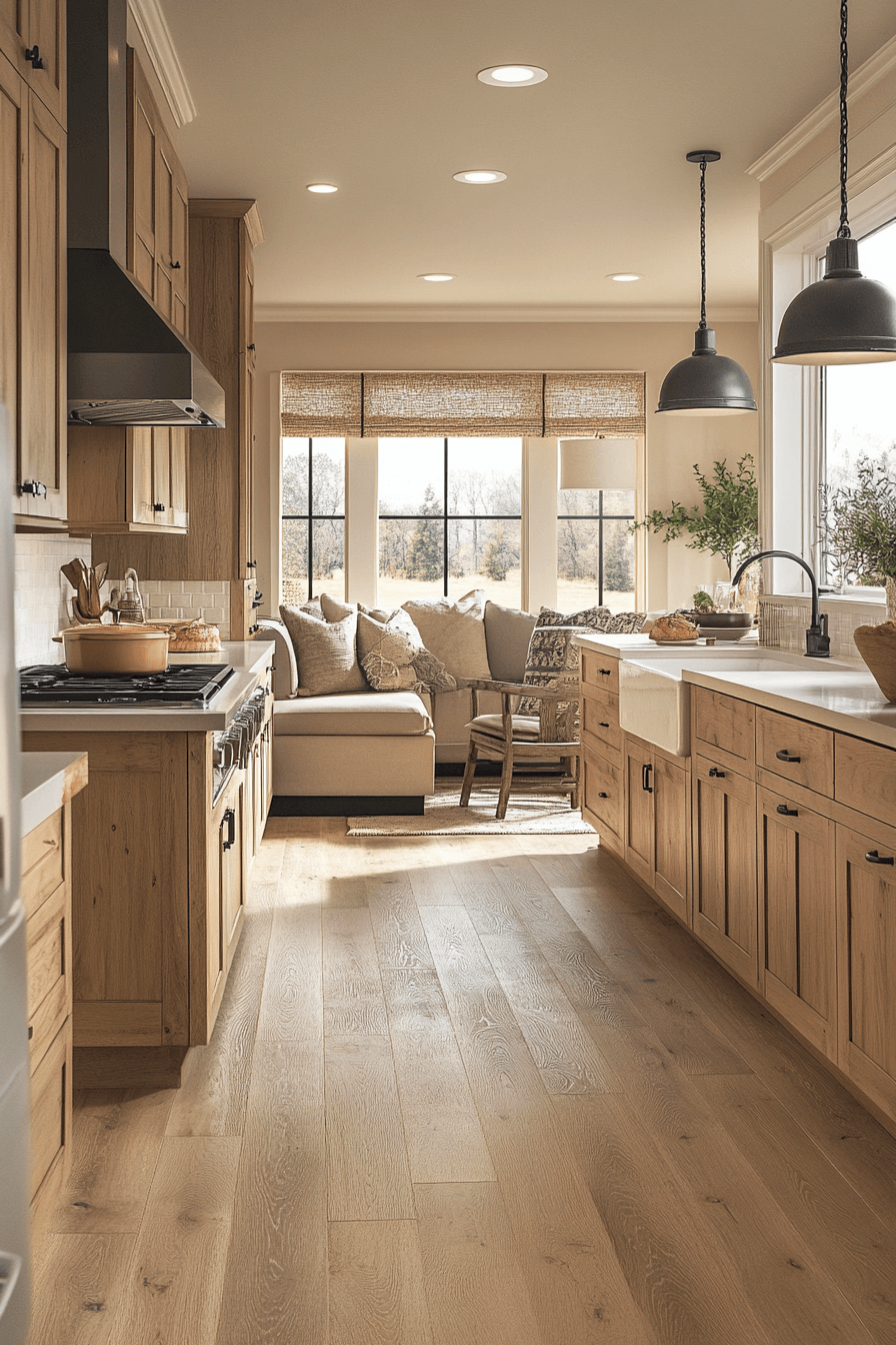 sunset red oak kitchen cabinets