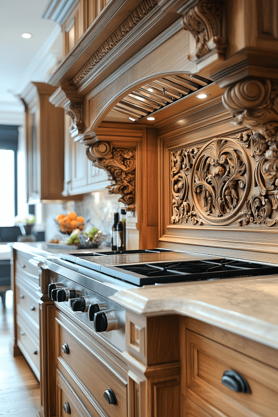 warm wood kitchen cabinets