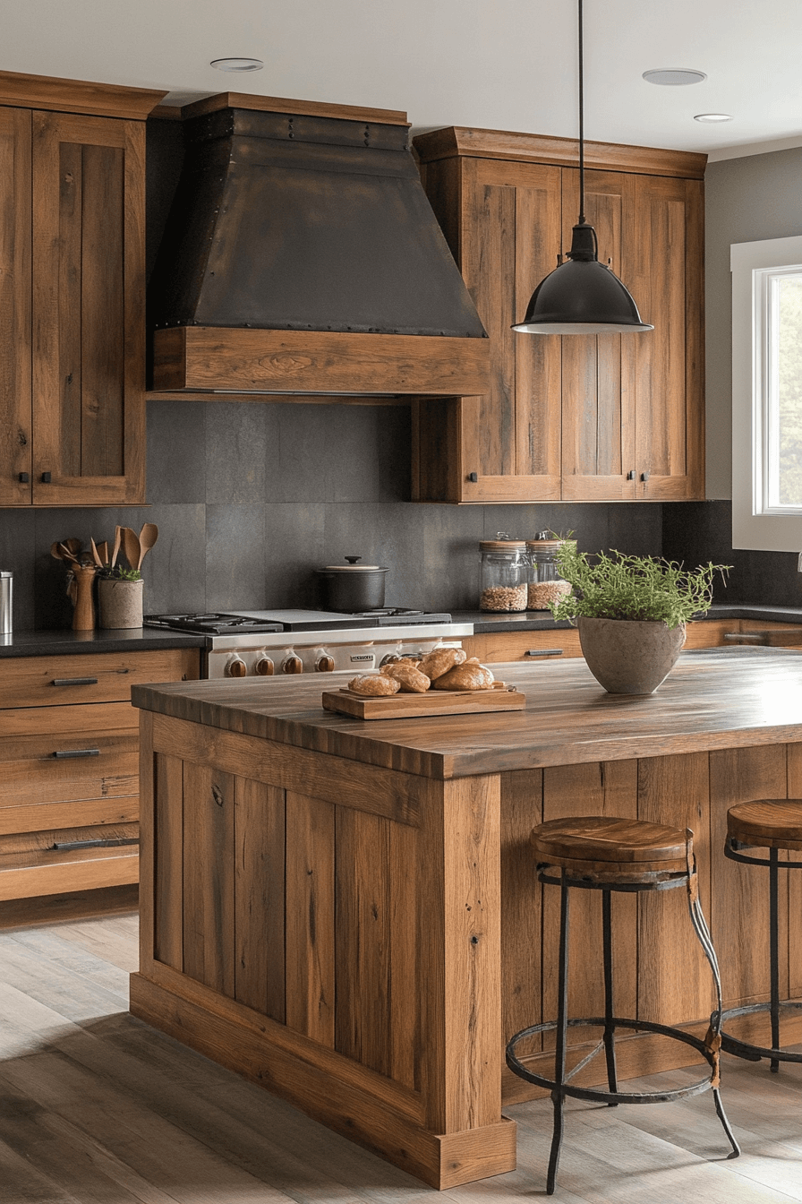 warm wood kitchen cabinets