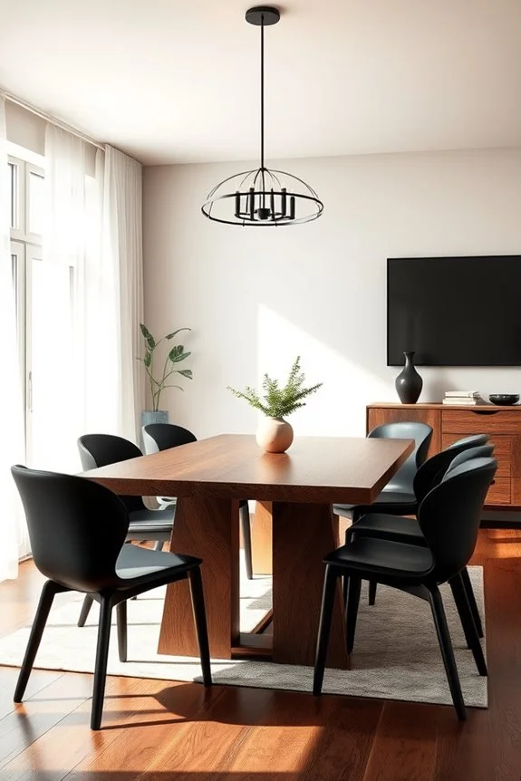 chic black wood dining