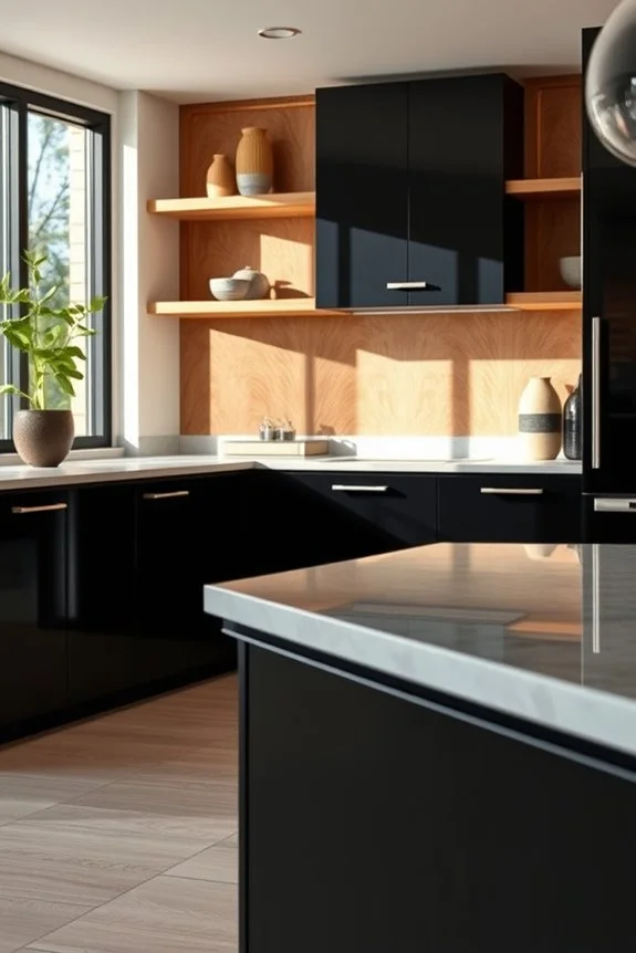 elegant black wood cabinetry