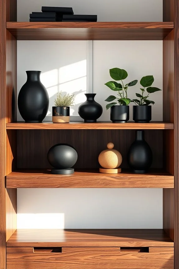 elegant black and wood styling
