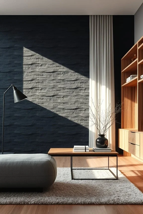 textured black and wood