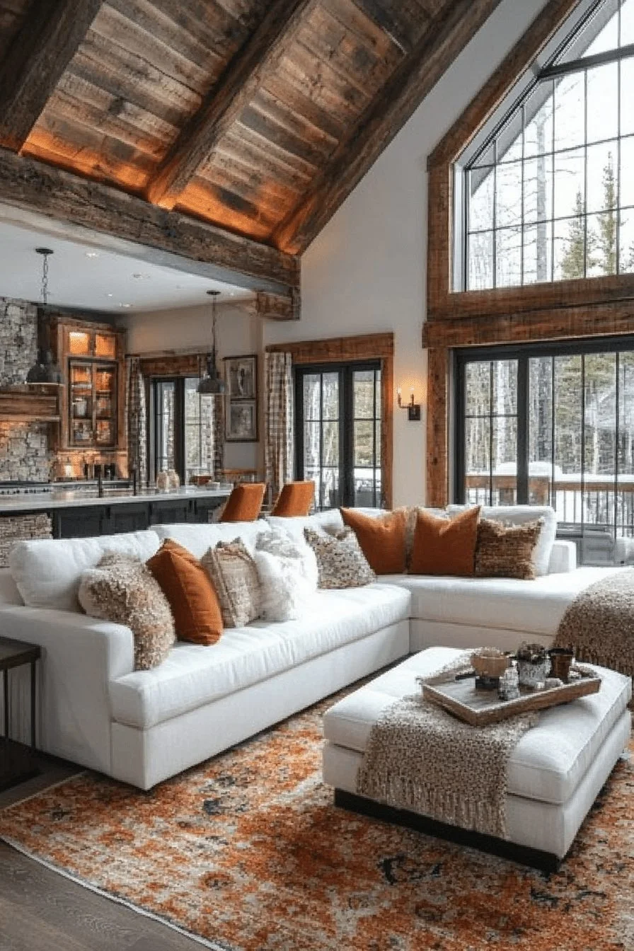 29 Contemporary Interior Ideas to Create a Sophisticated Atmosphere 18 Modern Rustic Living Area