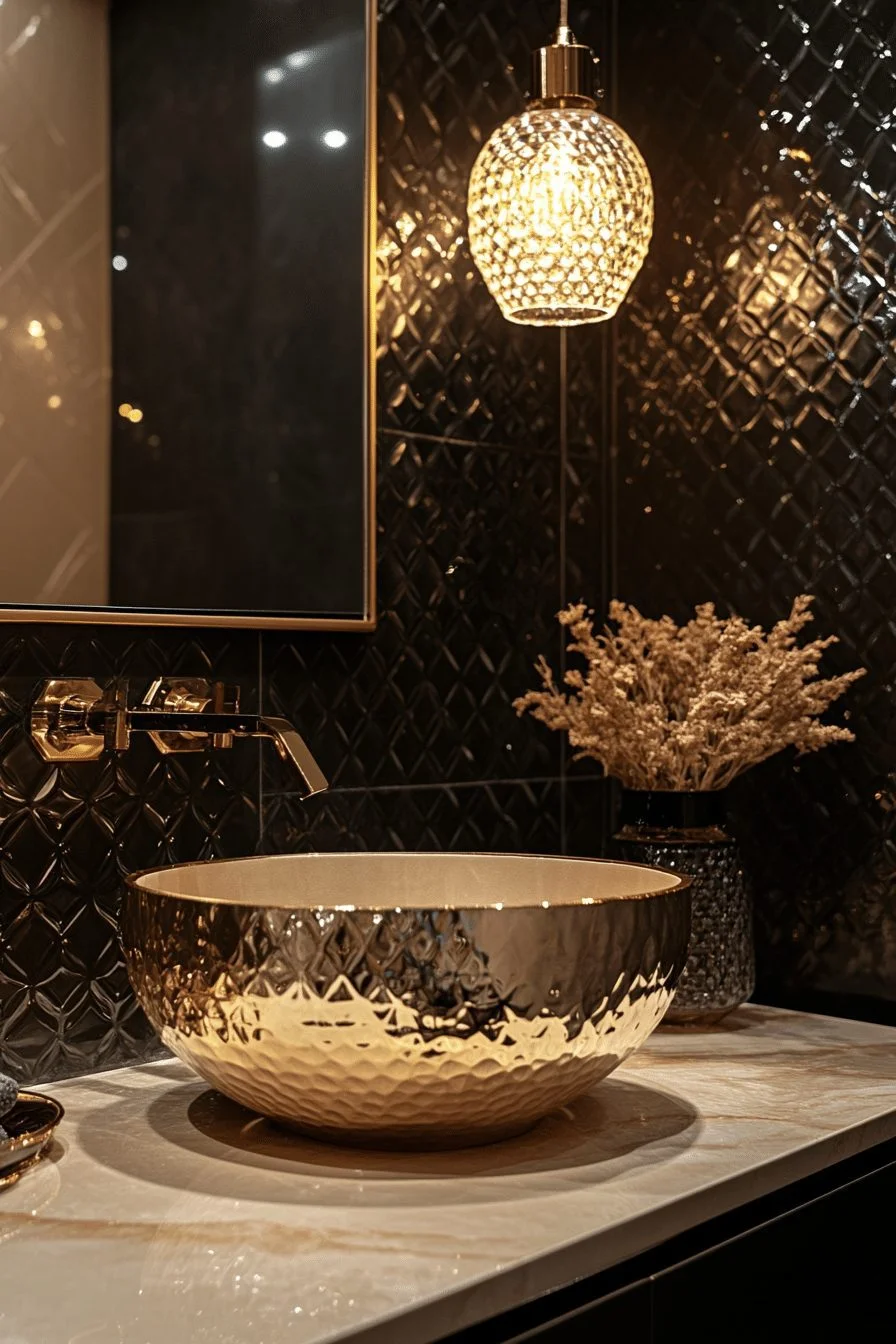 29 Contemporary Interior Ideas to Create a Sophisticated Atmosphere 28 Opulent Contemporary Powder Room