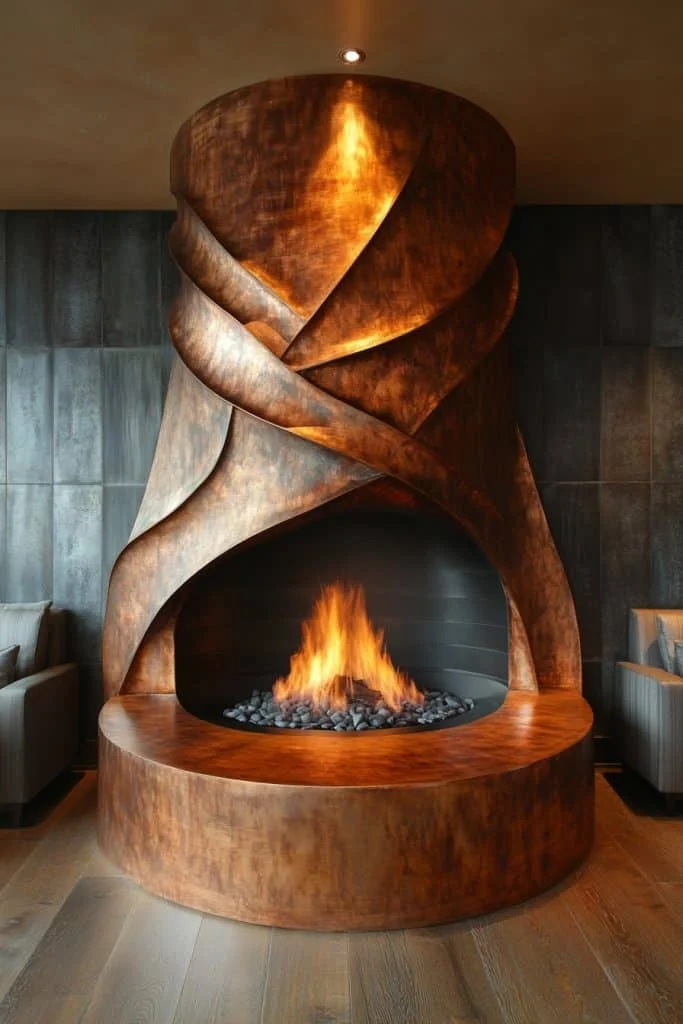 Artistic Metalwork Feature Fireplace