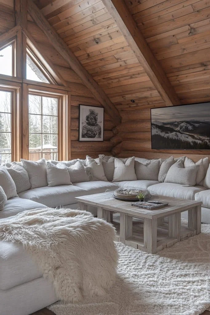 Inviting Log Home Family Room