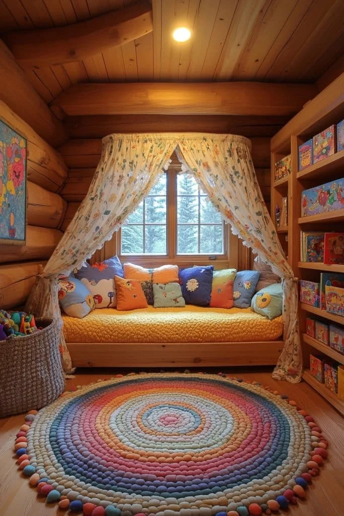Plush Log Home Children's Room
