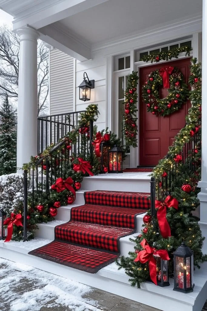 Timeless Red and Green Christmas Porch