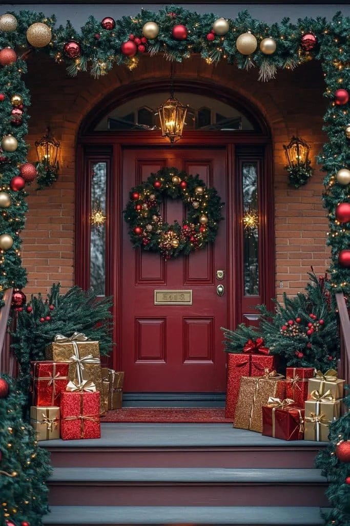 Vibrant and Bold Christmas Porch
