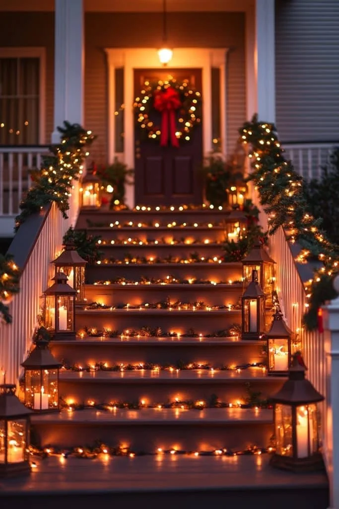 Cozy Warm-Lit Christmas Porch