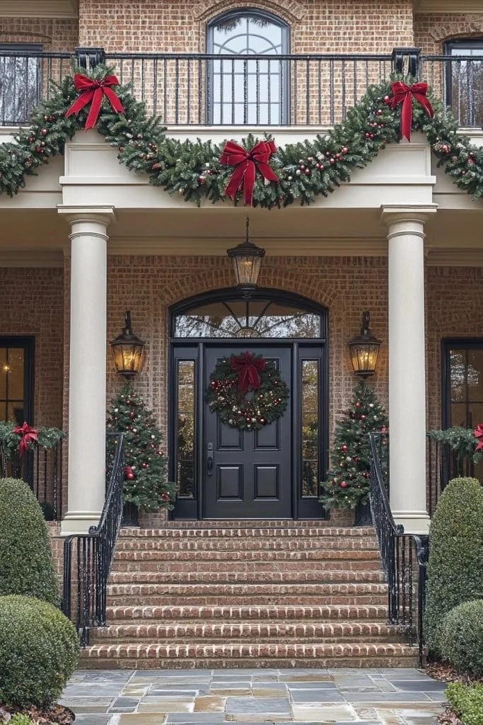 Ribbon and Bow Festive Porch