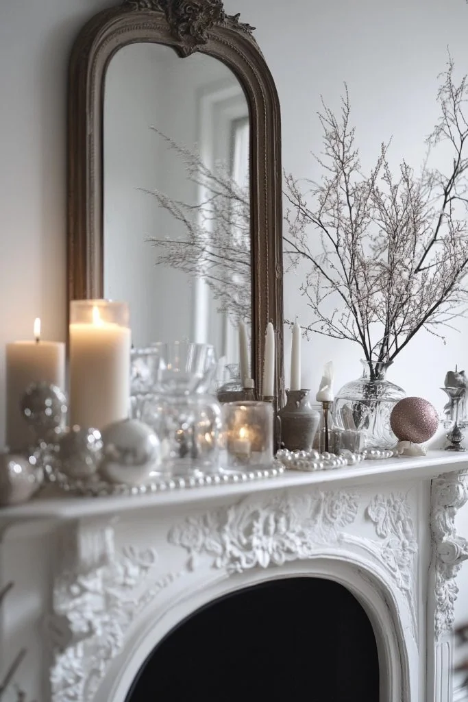 Elegant Mirror and Mantle