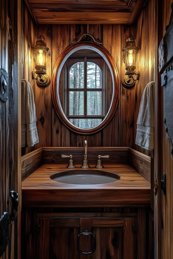 Warm Wooden Sink Nook