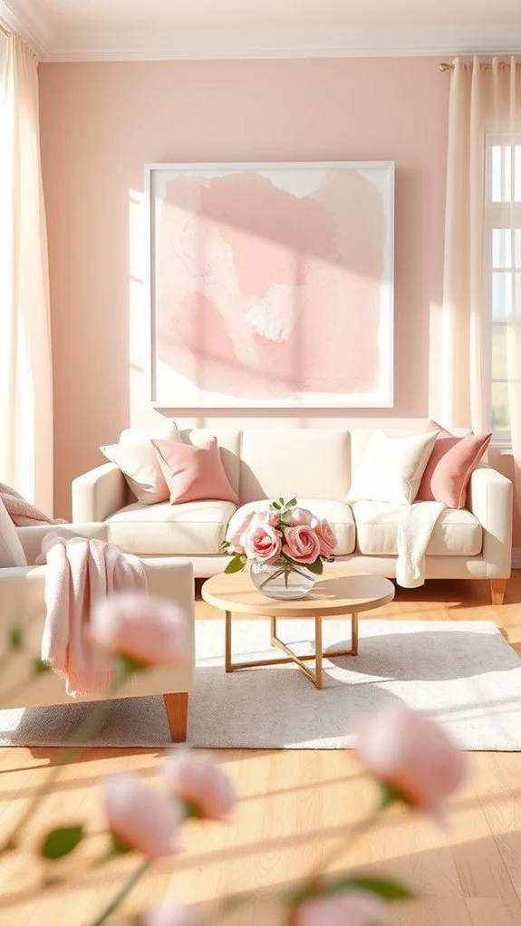 pink and cream decor