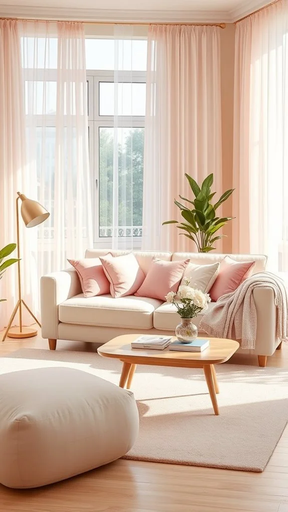 elegant light pink curtains
