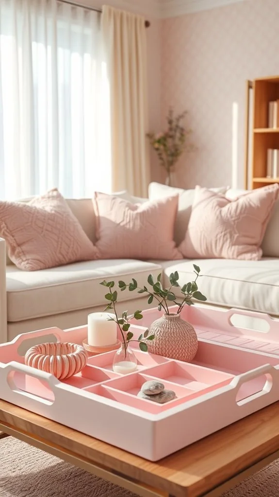 elegant pink decorative trays