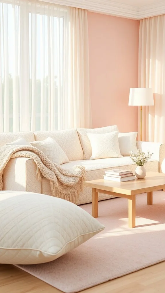 cream textured living room