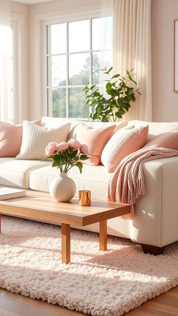 cozy pink cream blankets