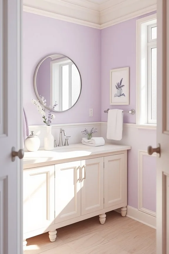serene lavender and cream