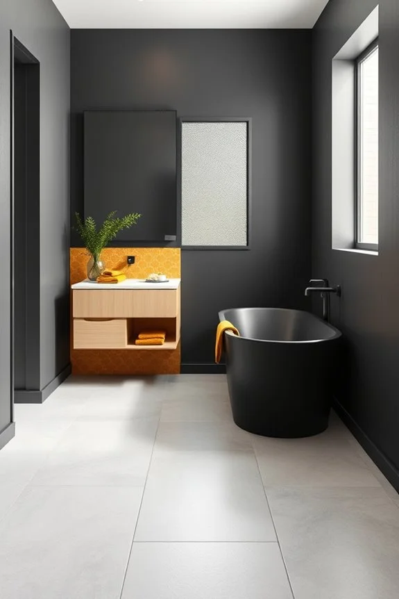 charcoal gray meets mustard