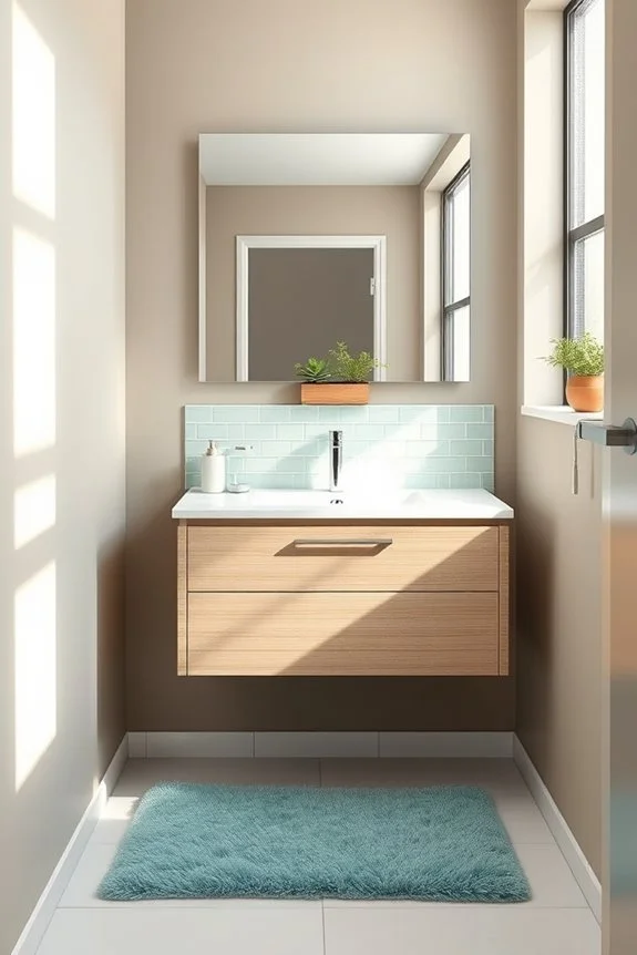 soft taupe with aqua