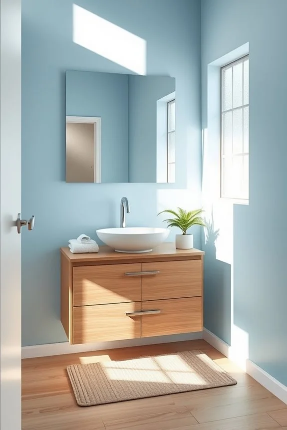 serene cool blue accents