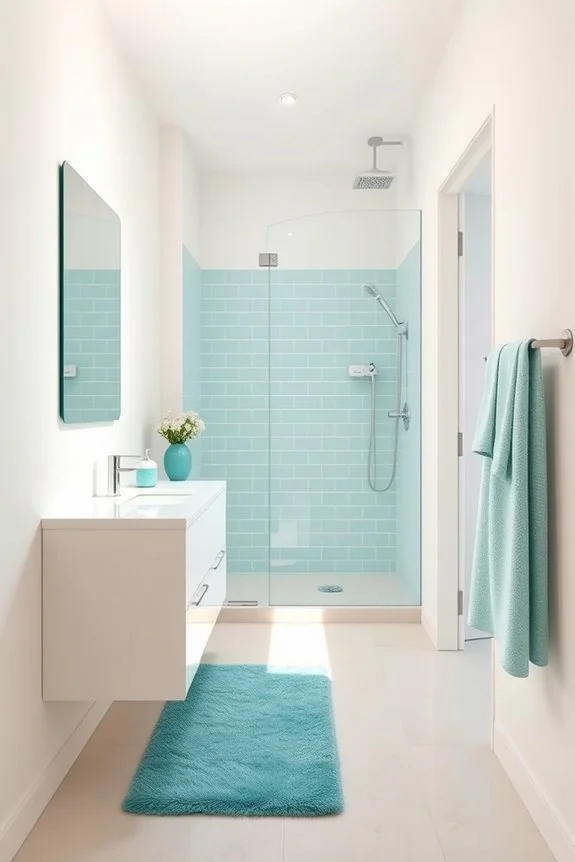 aqua and creamy white