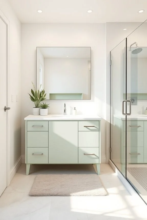 inviting warm sage bathroom