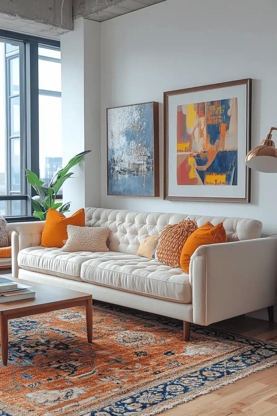 Eclectic tiny condo design