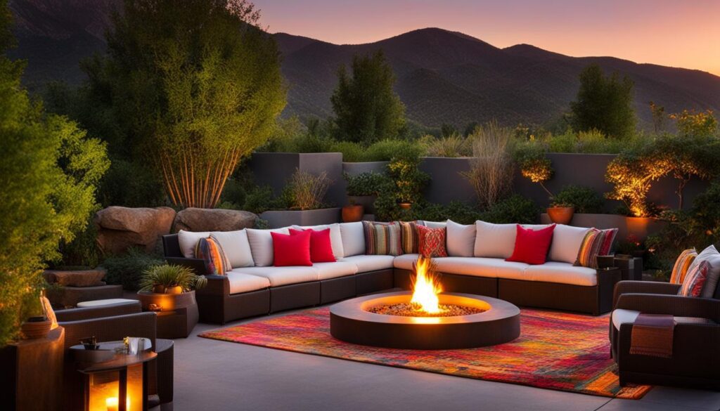 California style outdoor living space