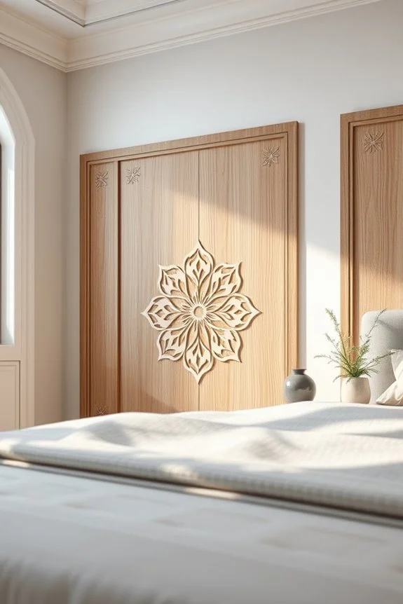 artistic stenciled wood panels