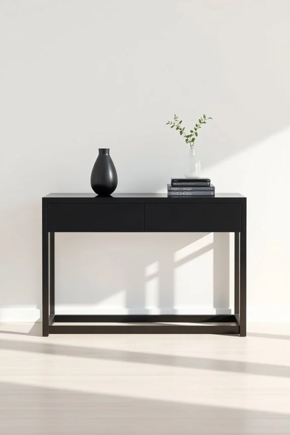 sleek minimalist black console