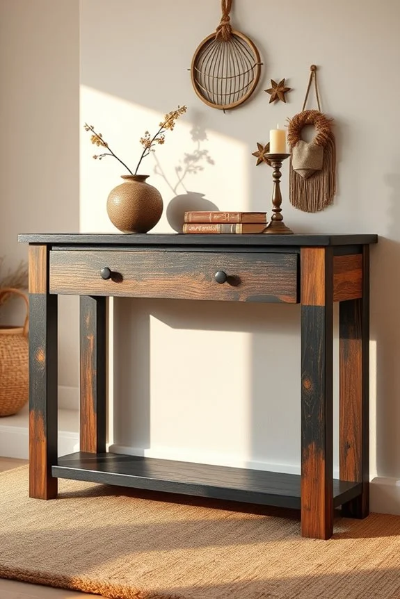 rustic black console charm