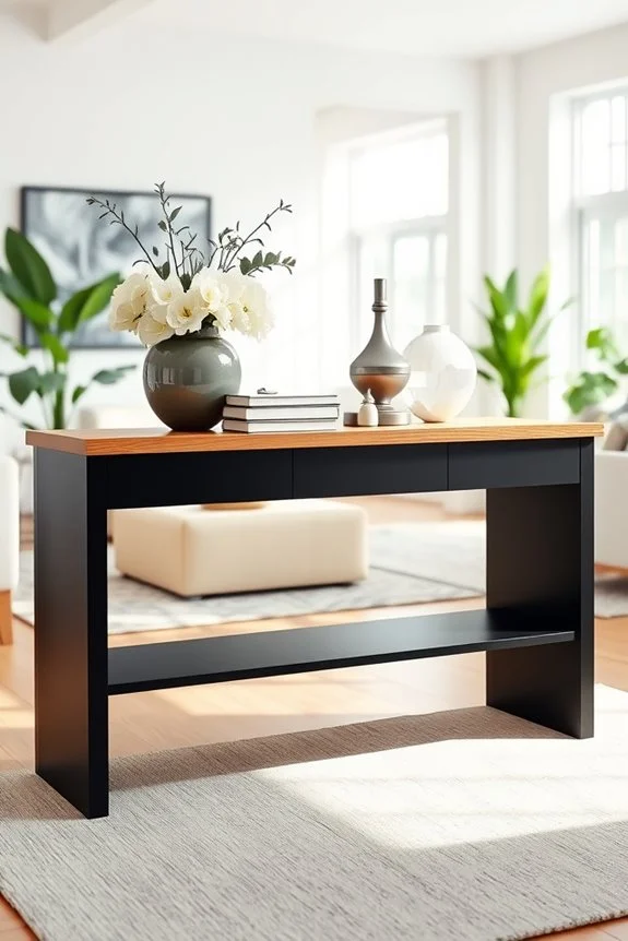 stylish black console accent